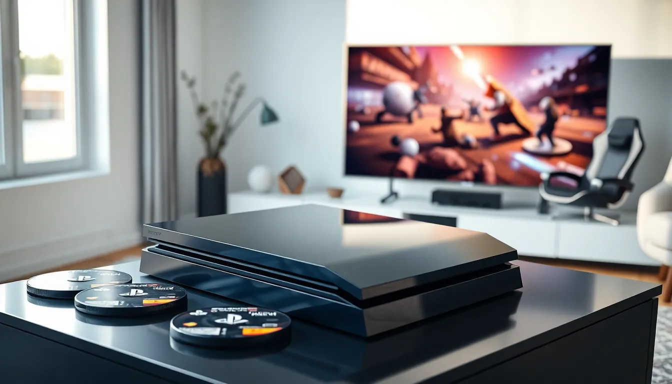 Sony Playstation 4 Pro displayed in a modern living room.