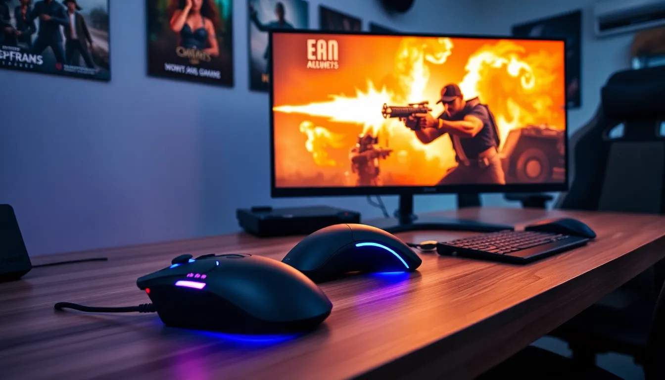 gaming setup with mouse and controller demonstrating aim acceleration principles.